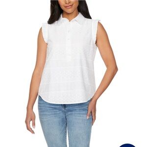 🌸2/$15🌸 Loft Ruffle Sleeve Top White Size Medium